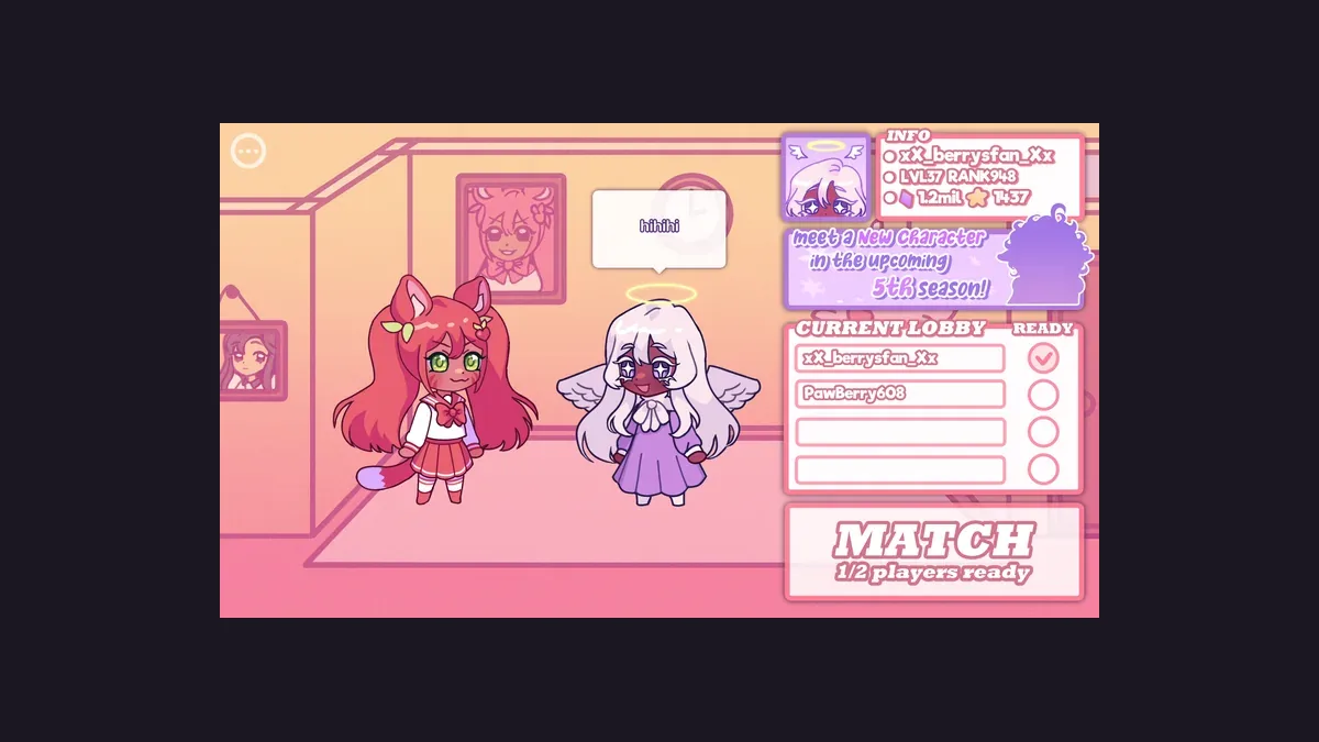 The Online Obsession character customisation screen